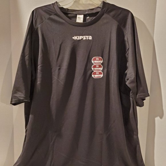 Kipsta Black Tshirt-Tee-2XL-Cycling-Soccer-Exercise-Running-Dri Power-NWT - Picture 1 of 4